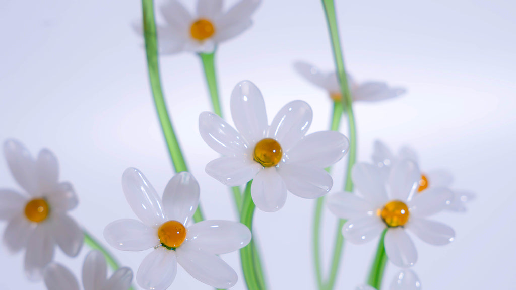 White Liuli Crystal Daisy Bonsai（Vitality and Hope）