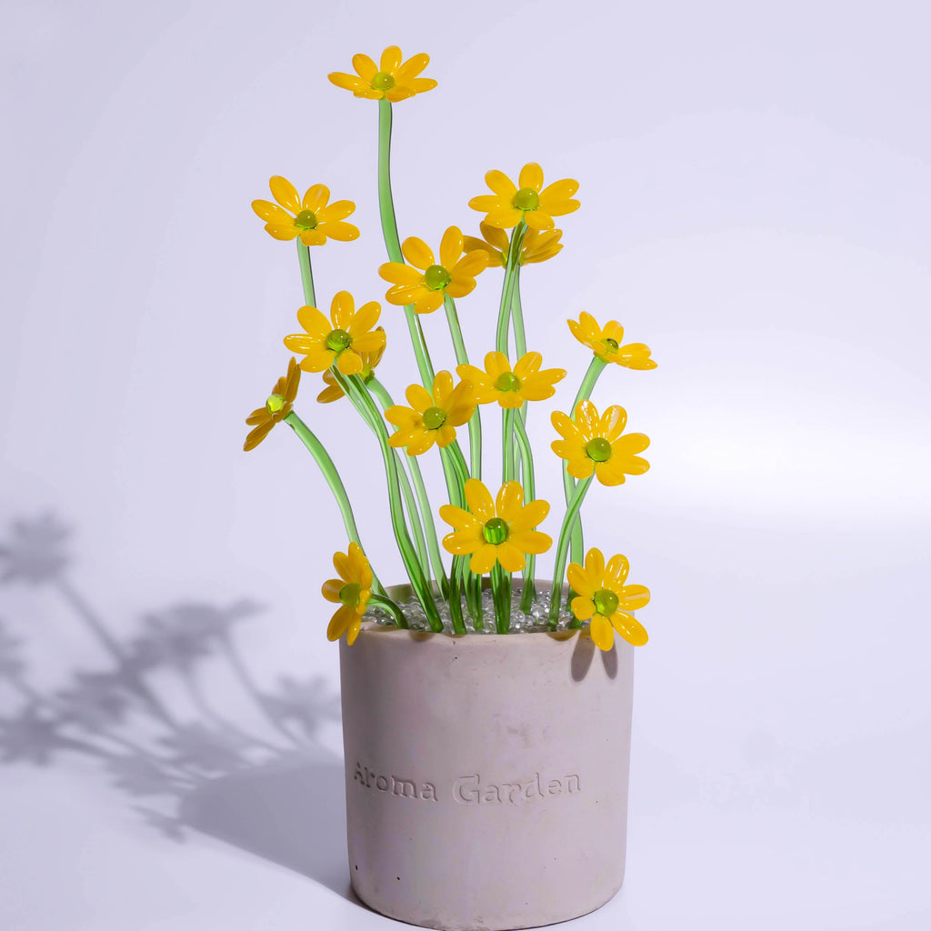 Yellow Liuli Crystal Daisy Bonsai（Vitality and Hope）