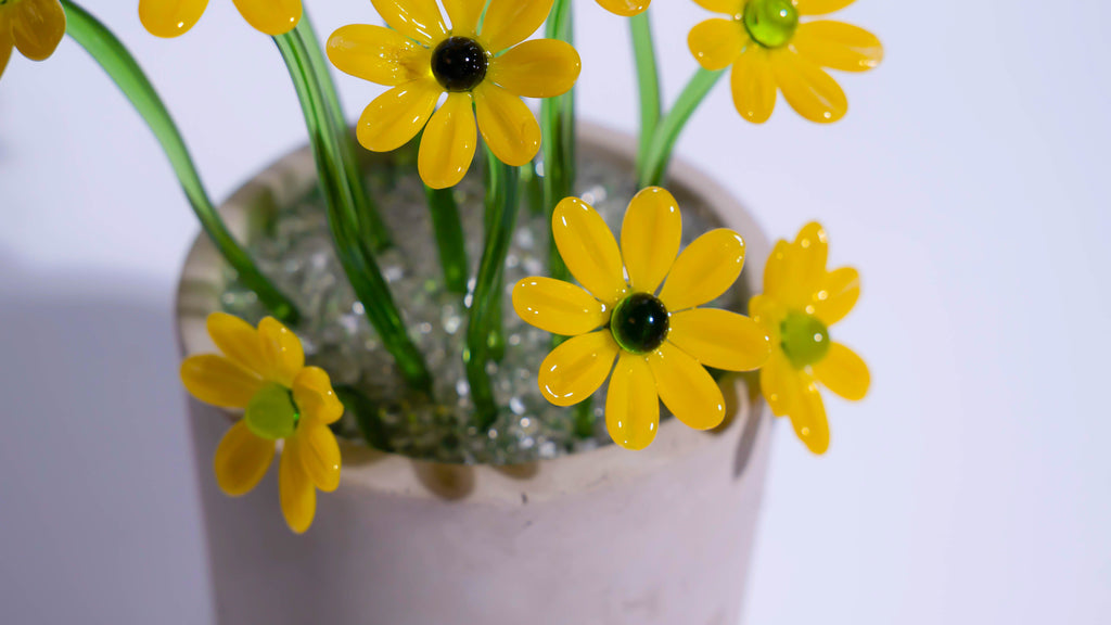 Yellow Liuli Crystal Daisy Bonsai（Vitality and Hope）