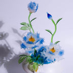 Blue Liuli Crystal Peony Bonsai（Multi-Element Energy）