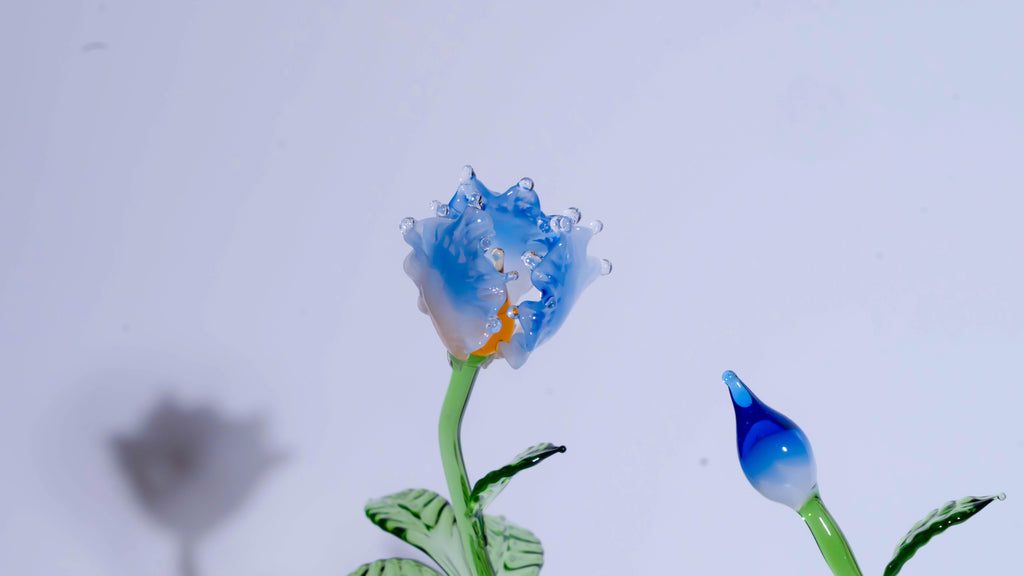 Blue Liuli Crystal Peony Bonsai（Multi-Element Energy）