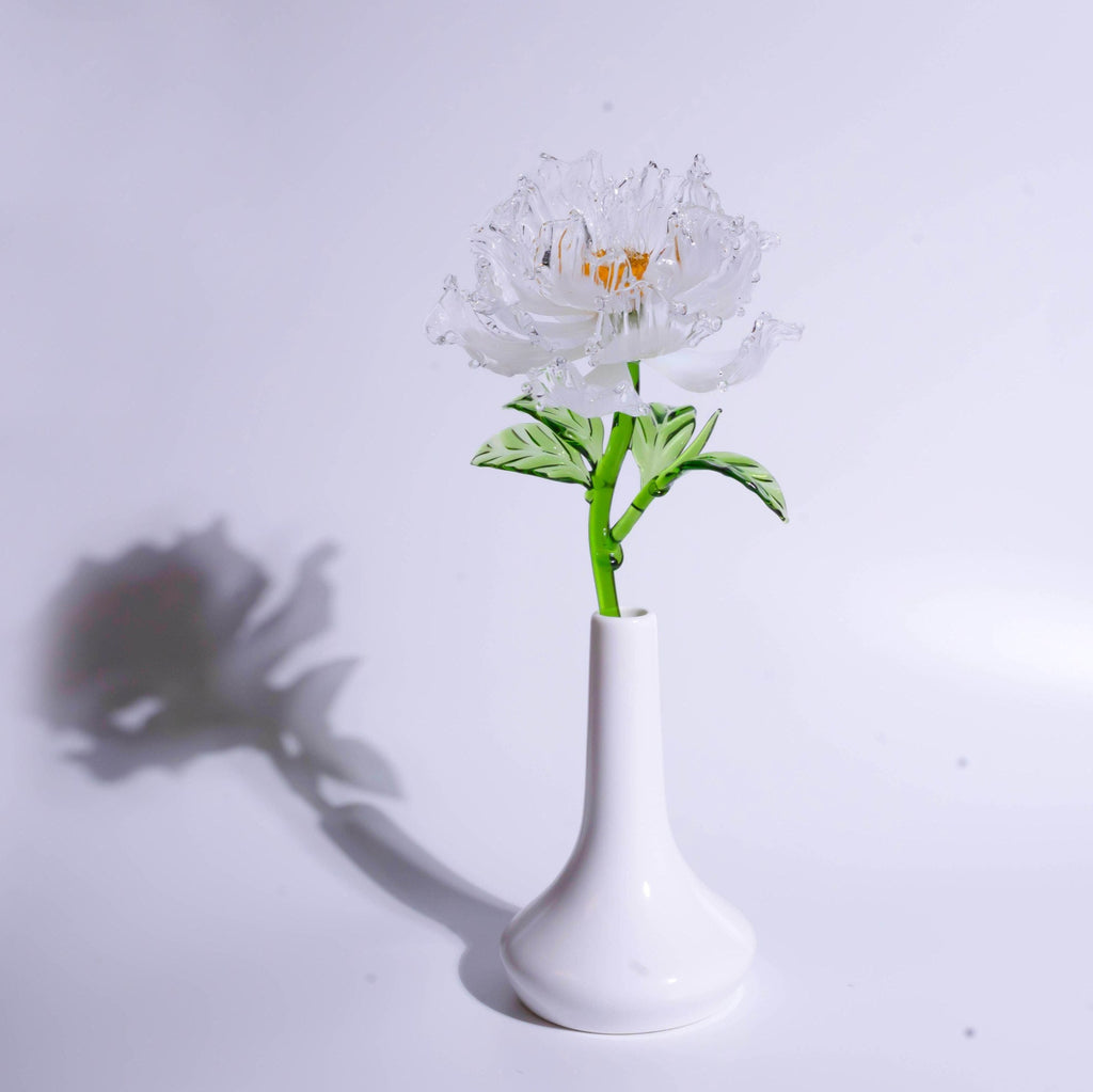 White Liuli Crystal Peony（Business Thriving）