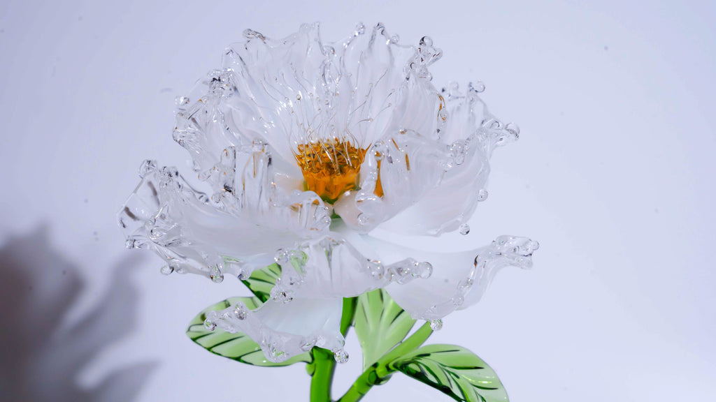 White Liuli Crystal Peony（Business Thriving）