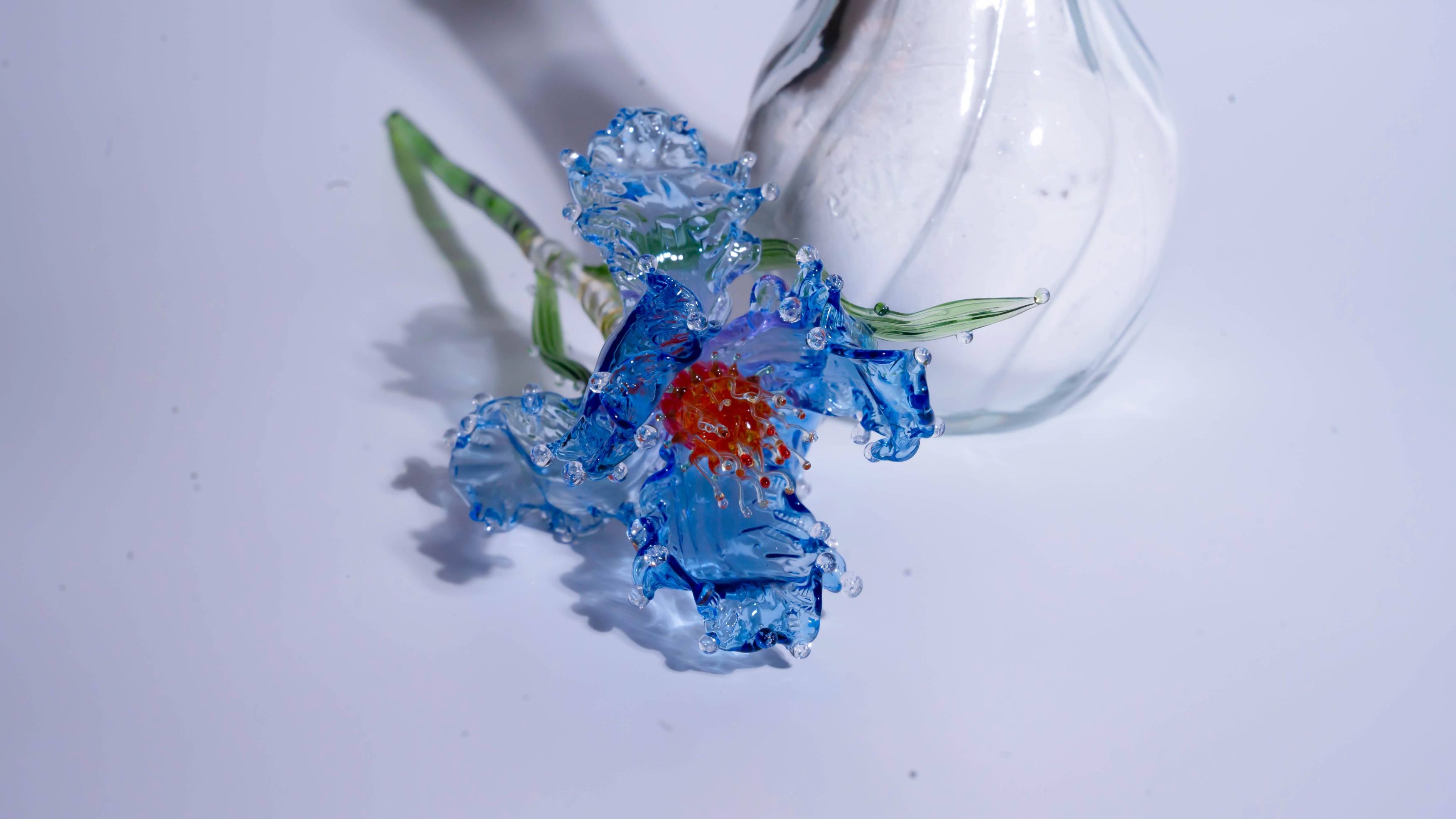 Blue Liuli Crystal Iris （Wisdom and Enlightenment）