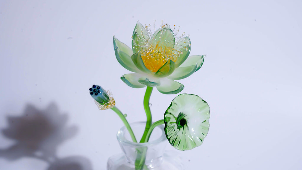 Green LiuLi Crystal Lotus（Health and Longevity）