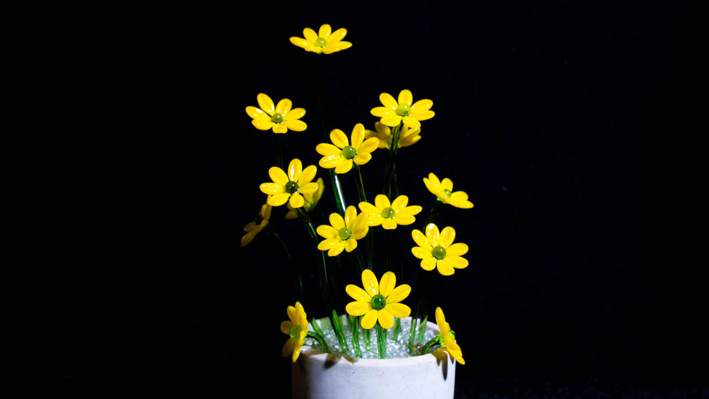 Yellow Liuli Crystal Daisy Bonsai（Vitality and Hope）
