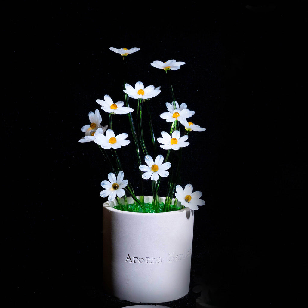 White Liuli Crystal Daisy Bonsai（Vitality and Hope）