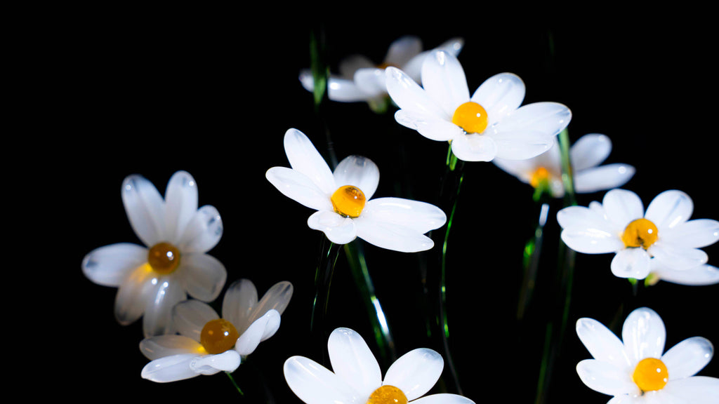 White Liuli Crystal Daisy Bonsai（Vitality and Hope）