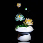 Green-Yellow LiuLi Crystal Peony Bonsai（Multi-Element Energy）