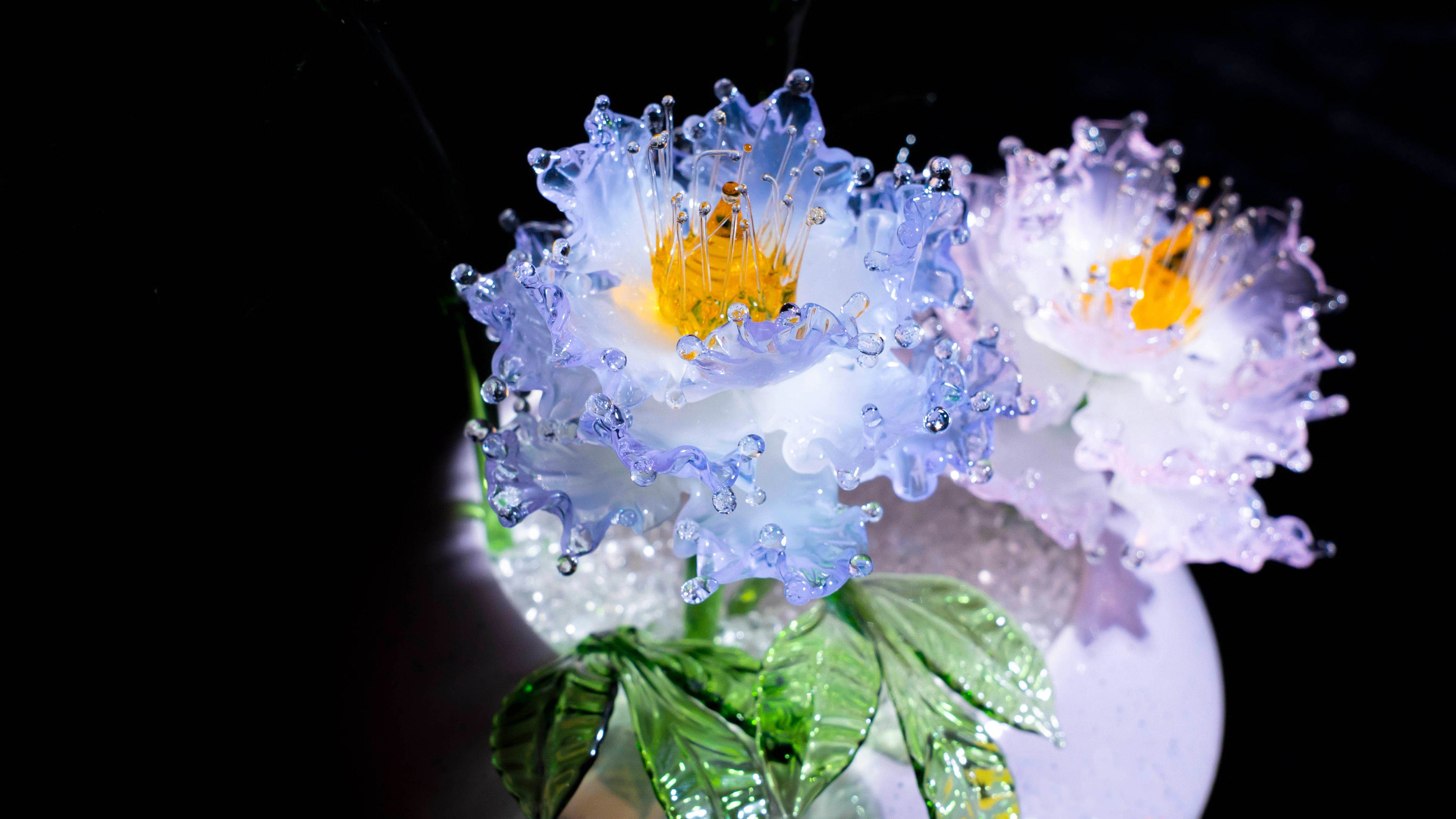 Purple-Pink Liuli Crystal Peony Bonsai（Multi-Element Energy）