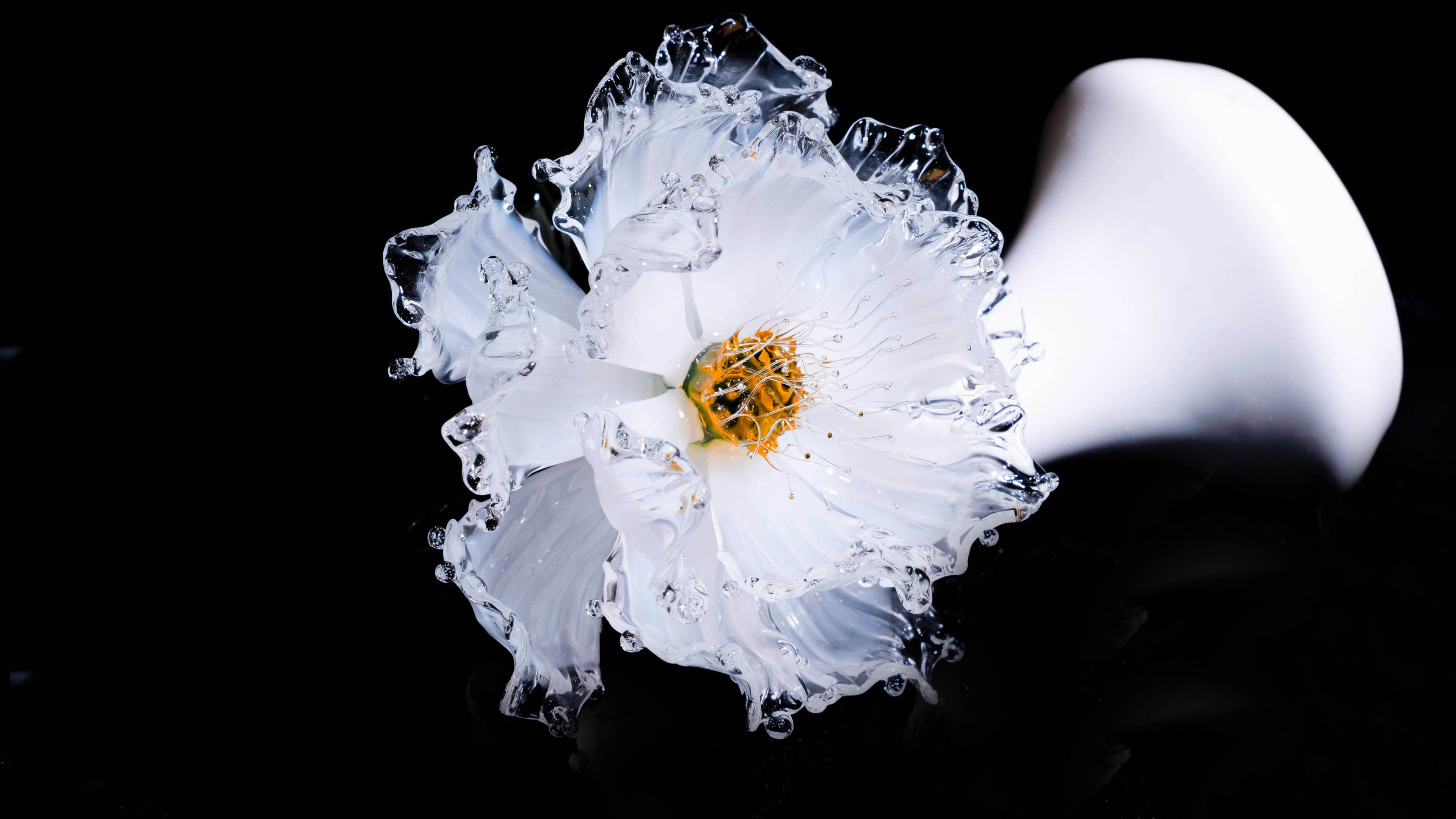 White Liuli Crystal Peony（Business Thriving）