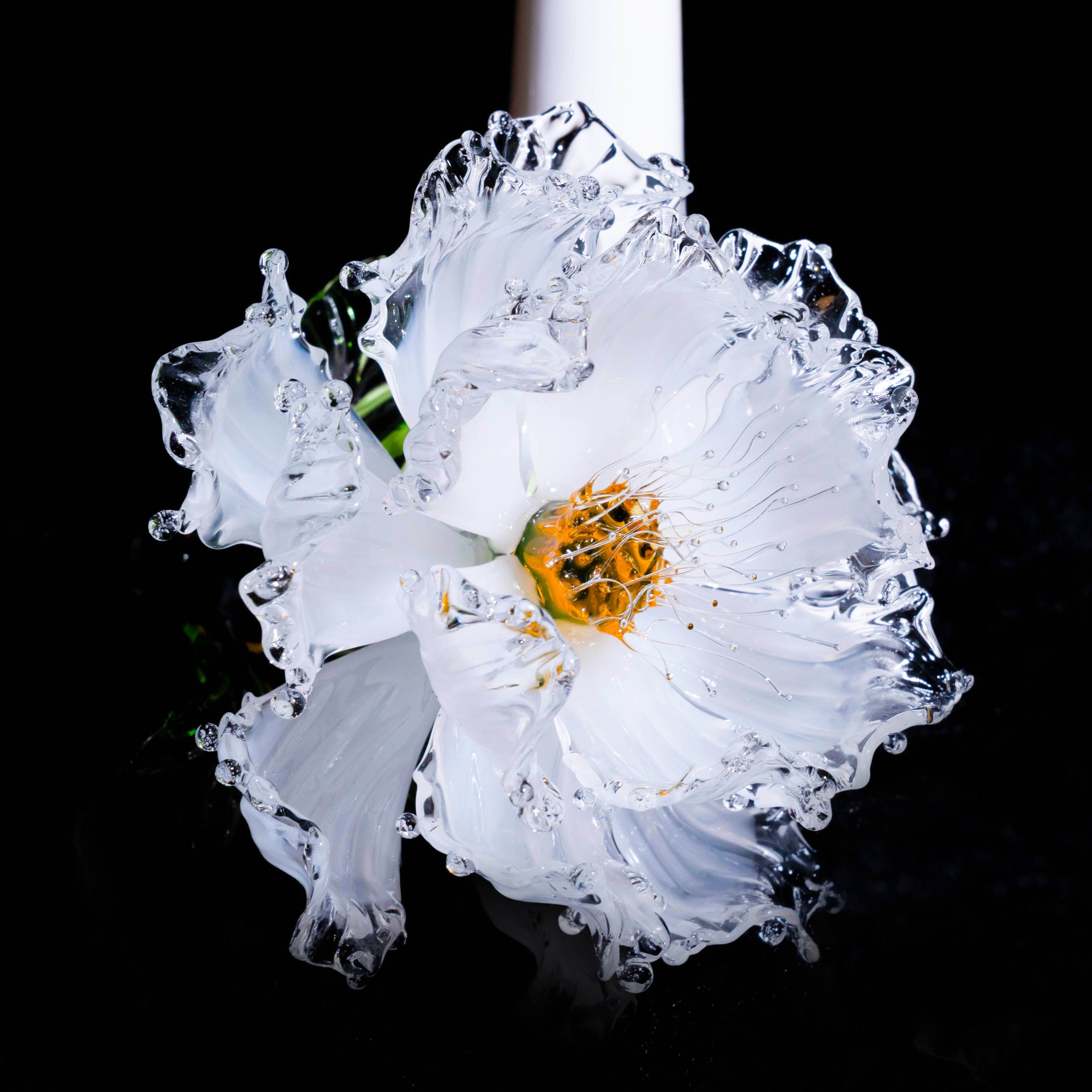 White Liuli Crystal Peony（Business Thriving）