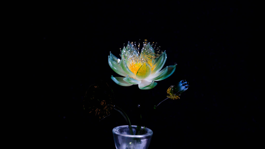 Green LiuLi Crystal Lotus（Health and Longevity）