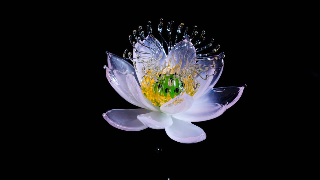 Pink LiuLi Crystal Lotus（Health and Longevity）