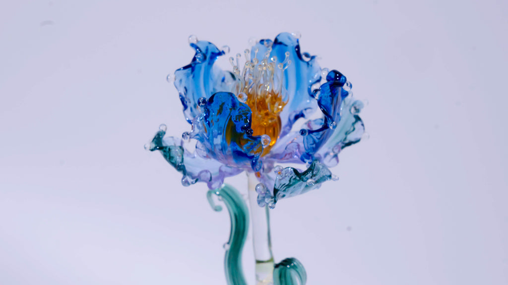 Blue LiuLi Crystal Poppy （Purification of the Soul）