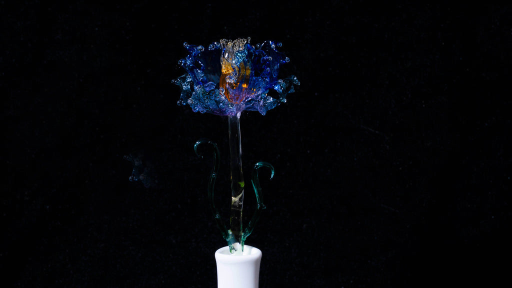 Blue LiuLi Crystal Poppy （Purification of the Soul）