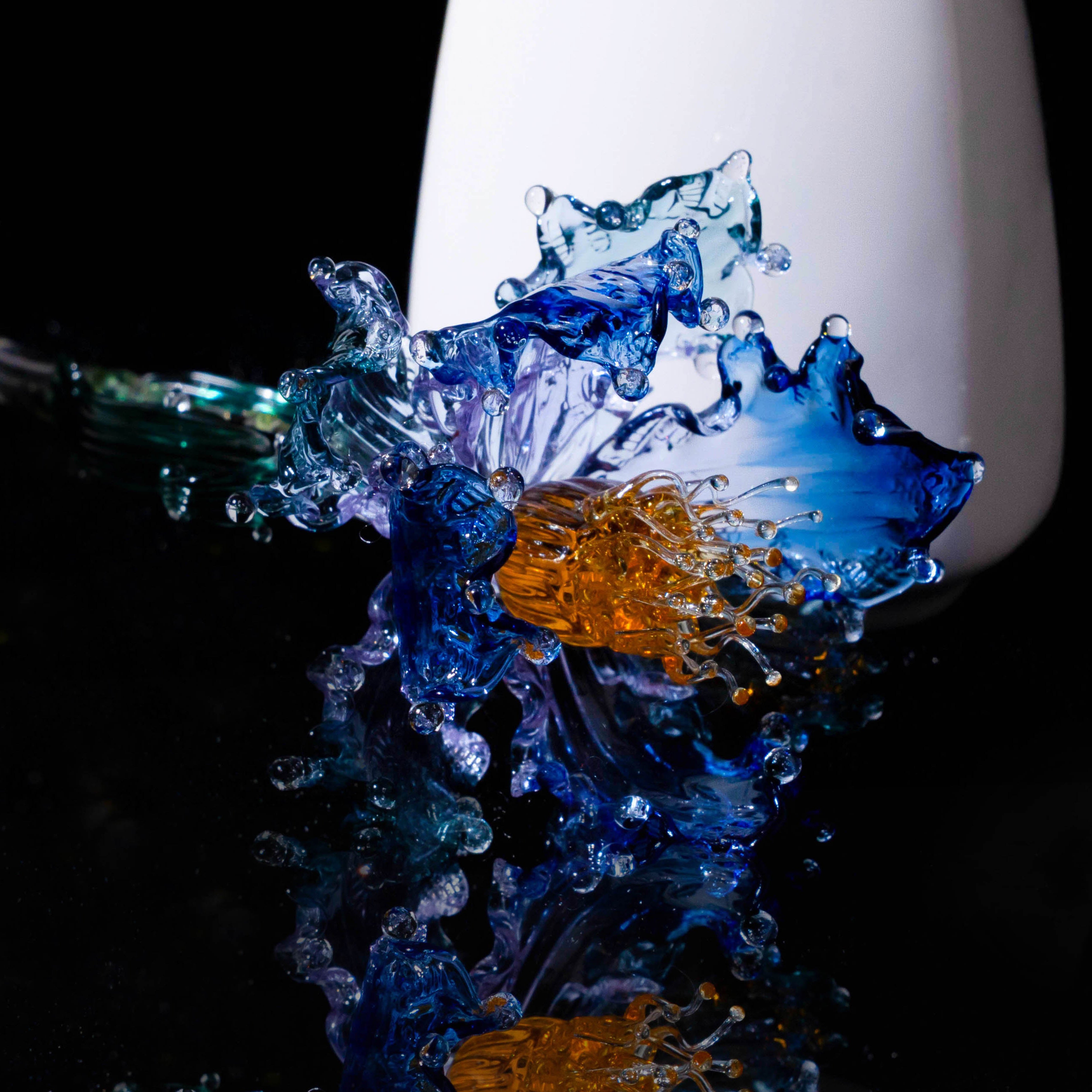 Blue LiuLi Crystal Poppy （Purification of the Soul）