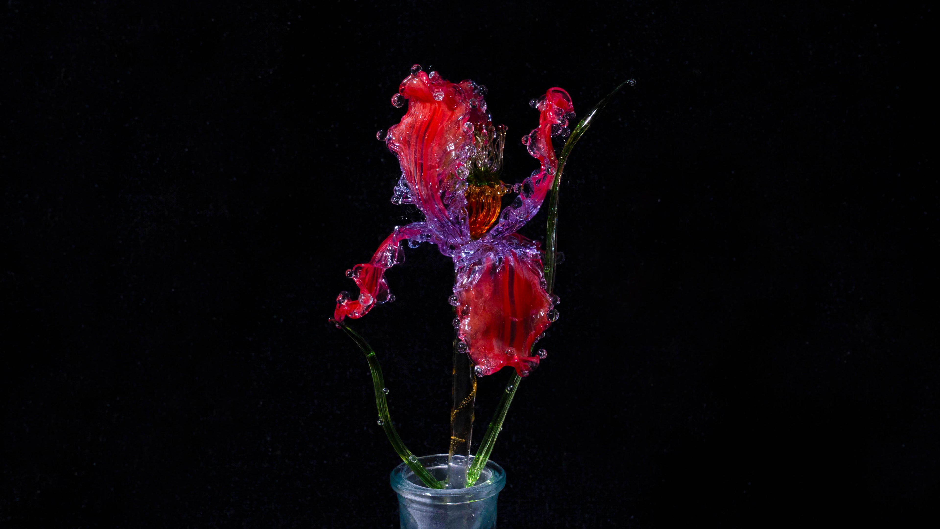 Red Liuli Crystal Iris (Wisdom and Enlightenment)