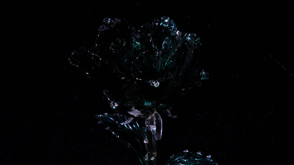 Dark Green Liuli Crystal Rose （Love and Communication）