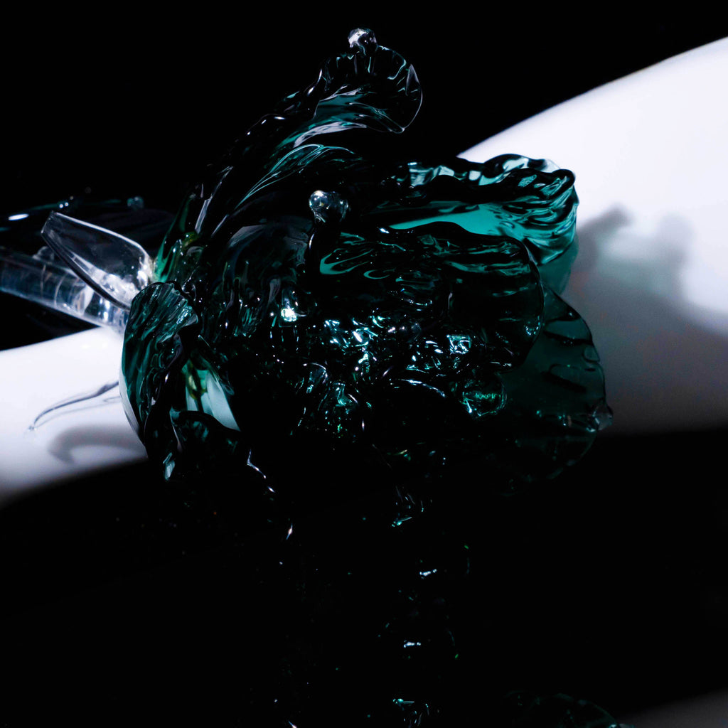 Dark Green Liuli Crystal Rose （Love and Communication）