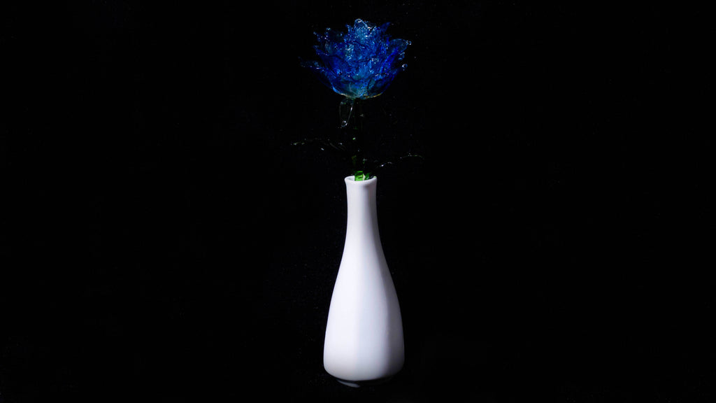 Blue Liuli Crystal Rose （Love and Communication）