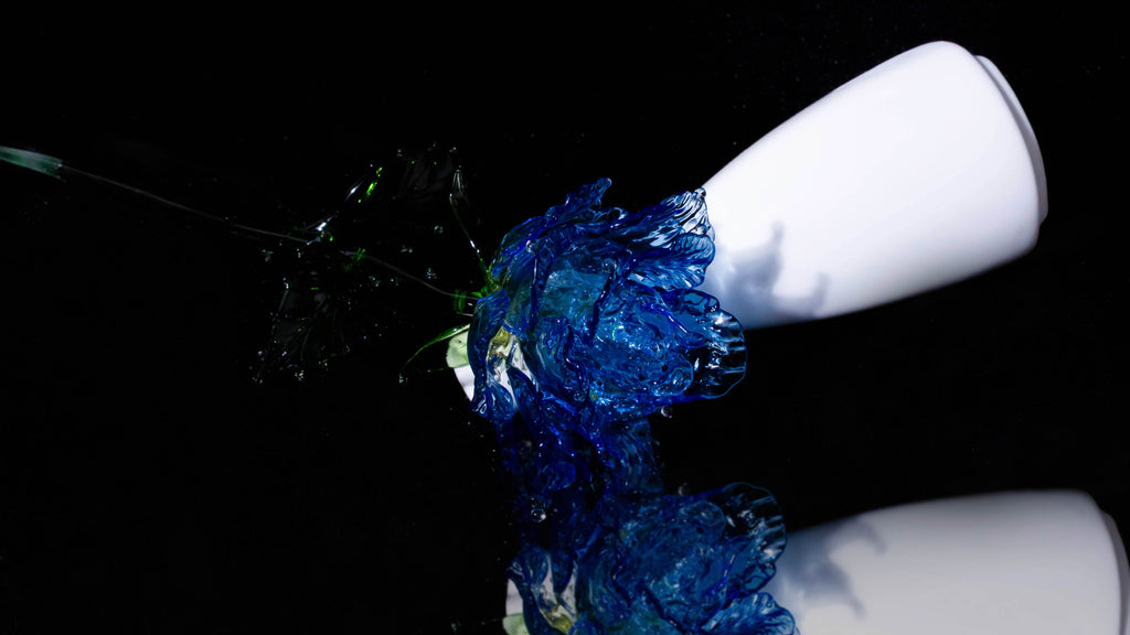 Blue Liuli Crystal Rose （Love and Communication）